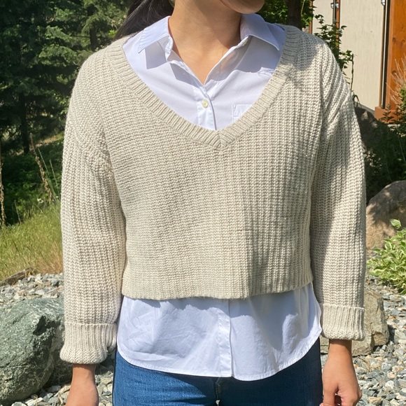 TNA Golden Cropped Knit Sweater - Picture 1 of 5